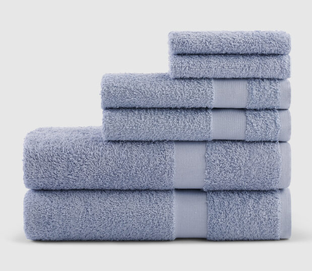 These healthcare towels are vat-dyed for a long-lasting, and fade resistant towel. Shown here in Porcelain Blue.