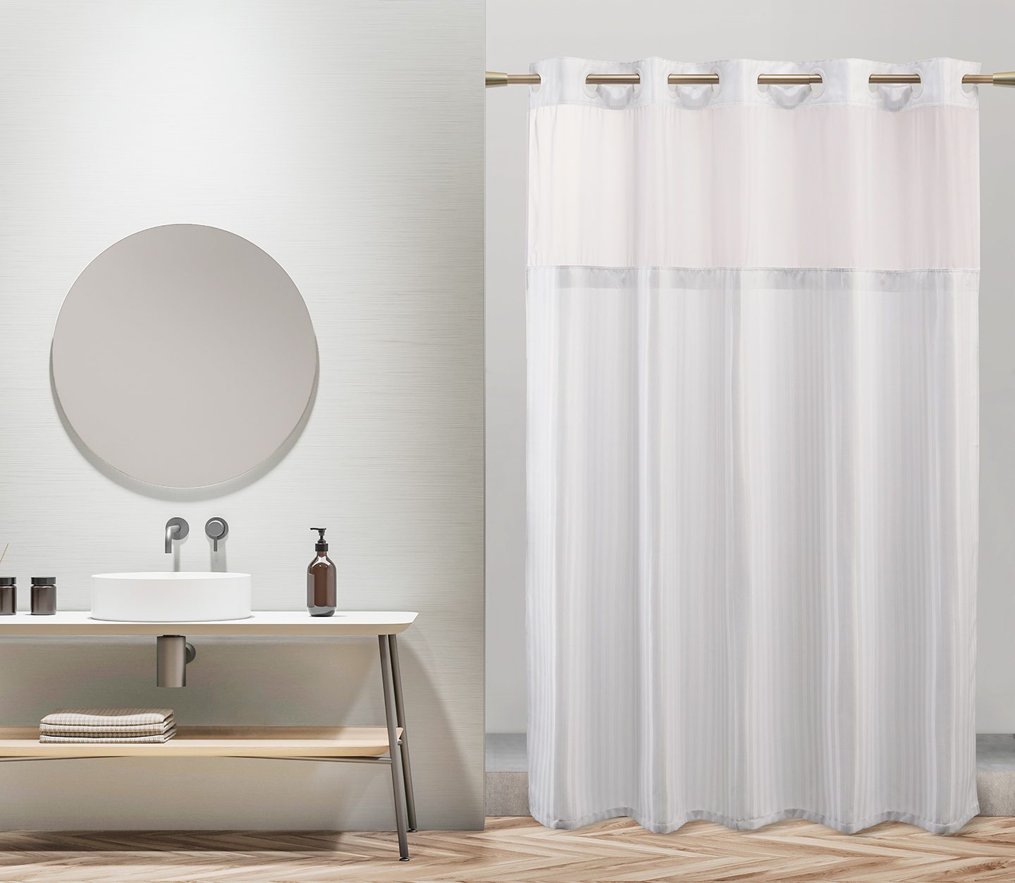 Hook-Free Shower Curtains
