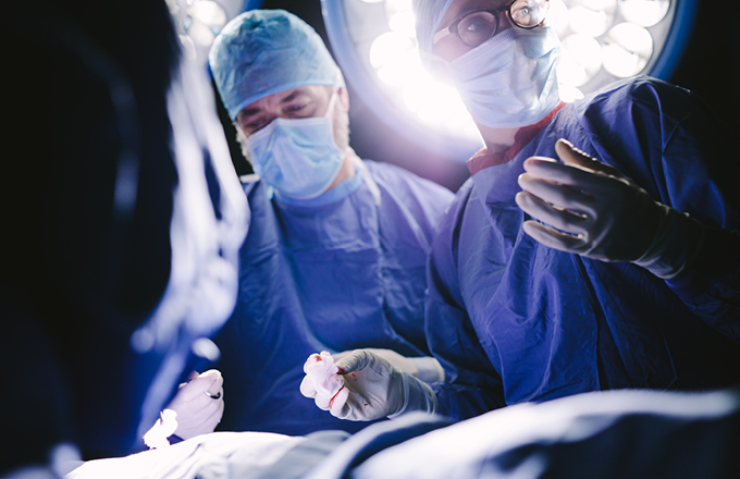 Two surgeons in an operating room